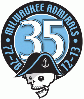 Milwaukee Admirals 2012 13 Anniversary Logo iron on transfers for T-shirts